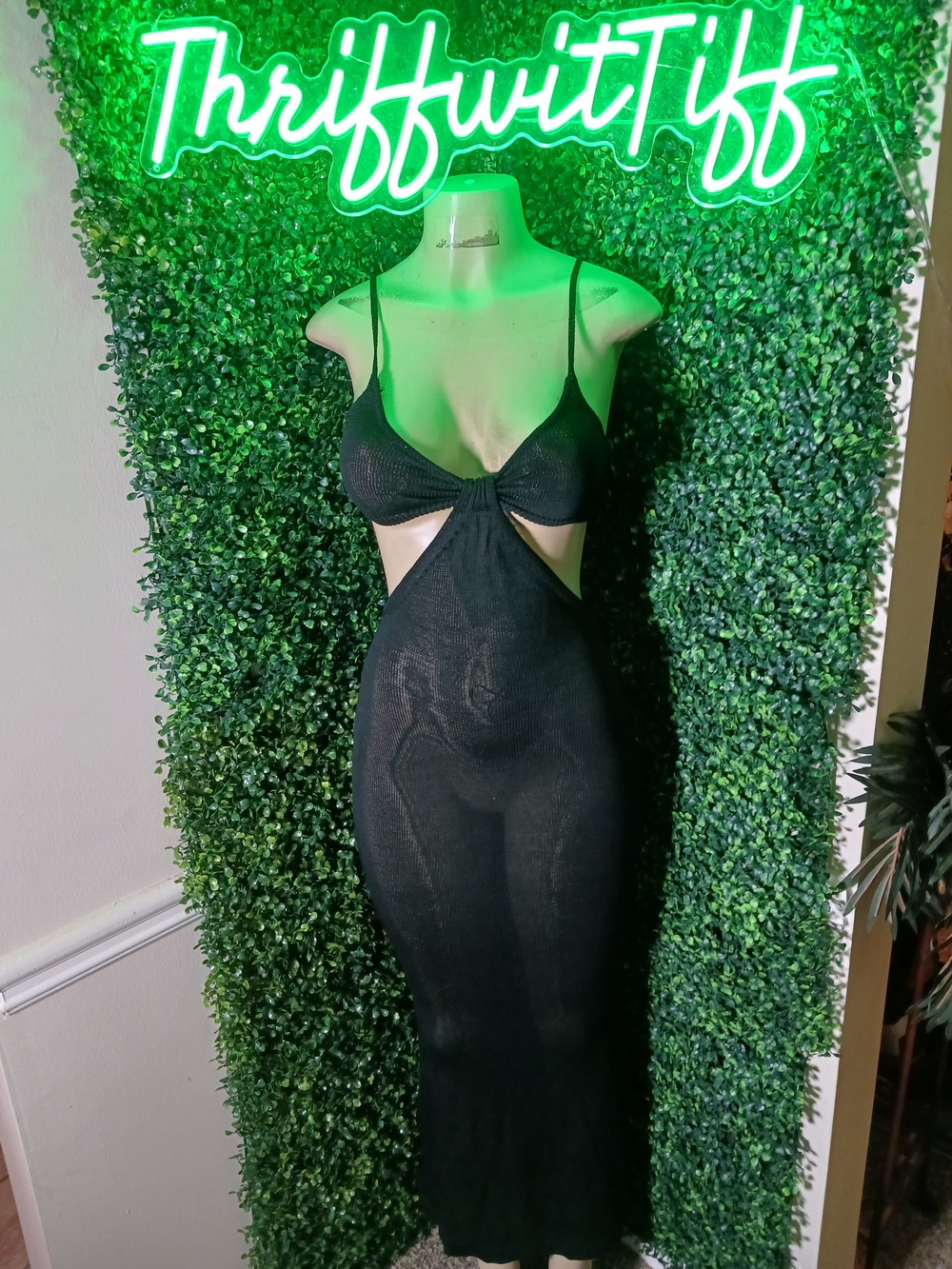 Fashion Nova Black Cutout Maxi Dress
